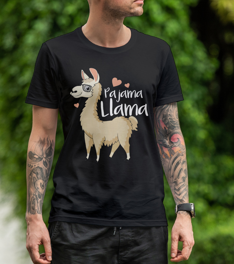 Pajama Llama Men Papa Dad Be Llama T-Shirt
