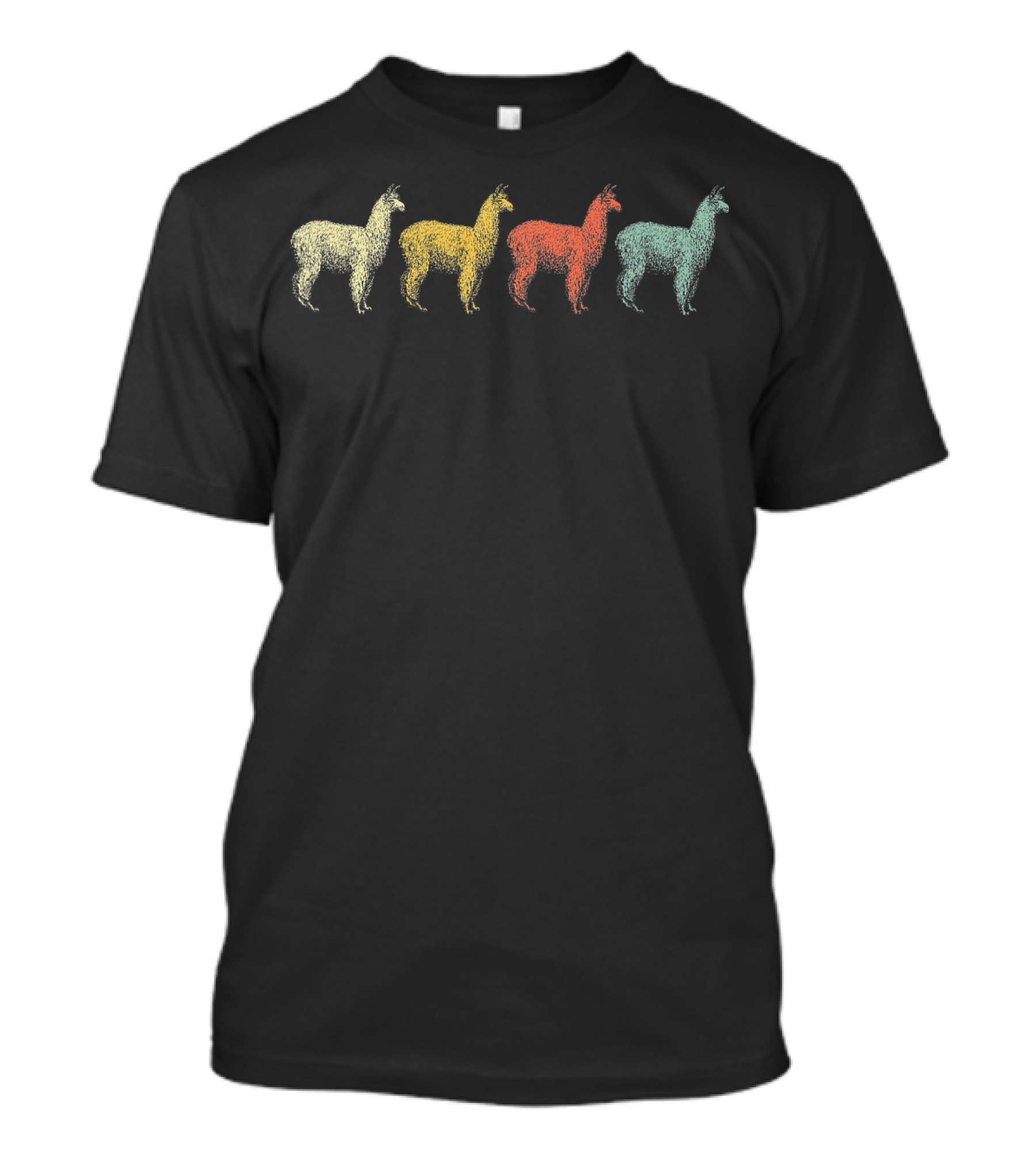 Retro South America Peru Llama Alpaca Multicolor T-Shirt