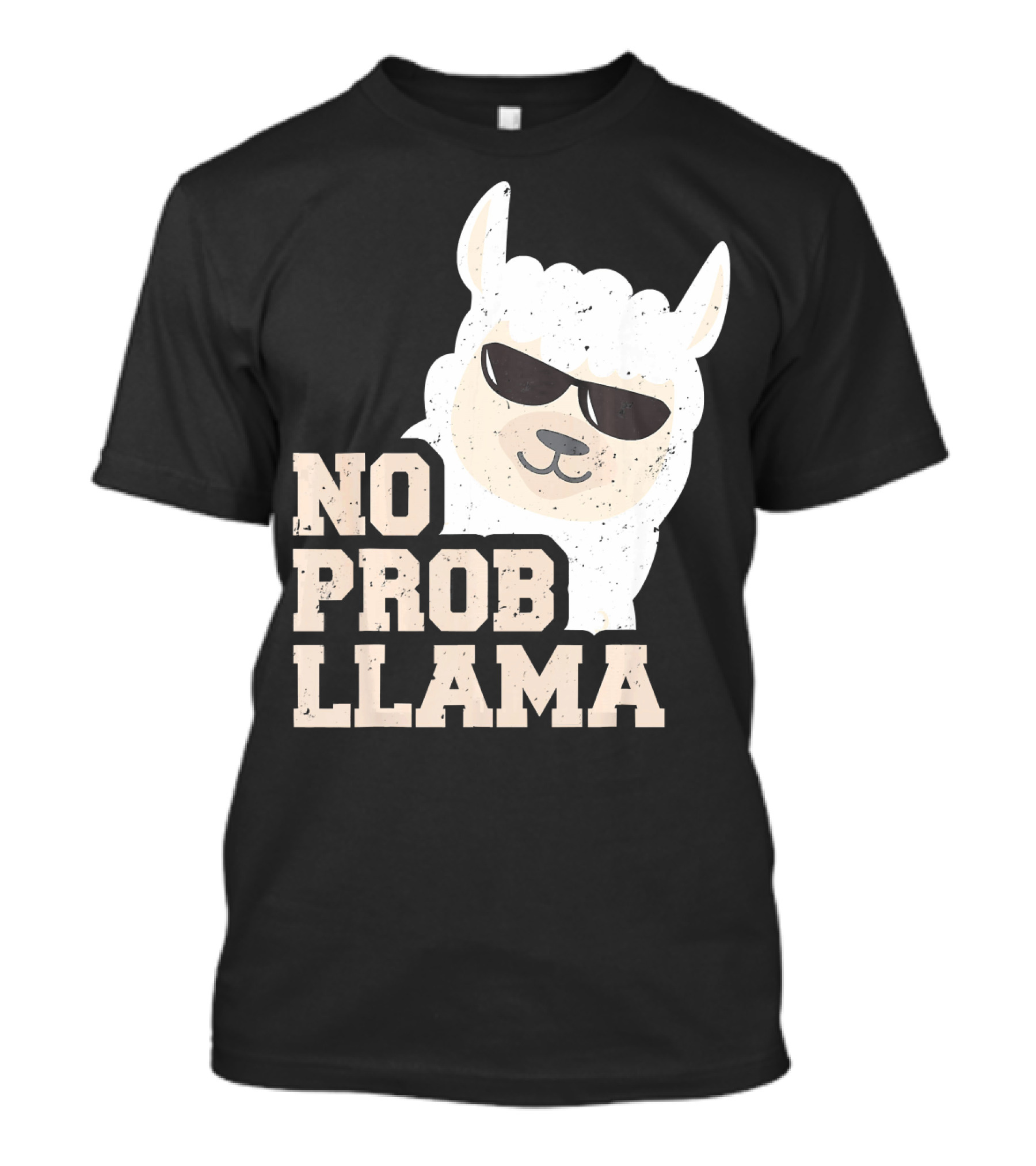 NO PROB LLAMA Funny Llama Wearing Sunglasses T-Shirt