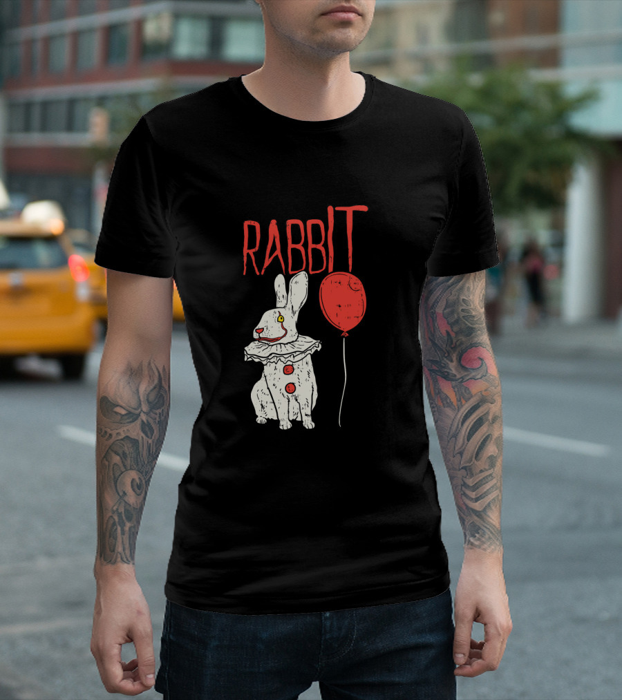 RABBIT Clown Bunny Horror Movie Balloon T-Shirt