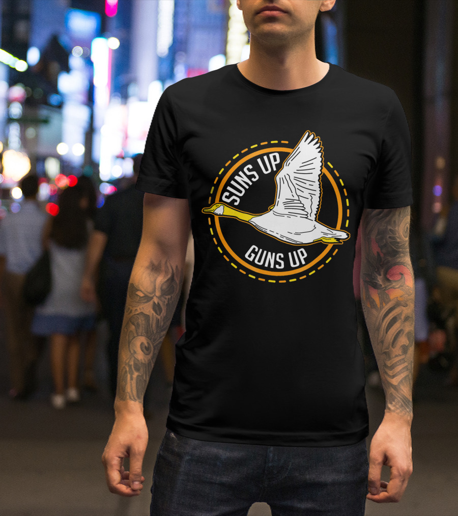 Suns Up Guns Up Goose Wing Fly Cool Duck T-Shirt