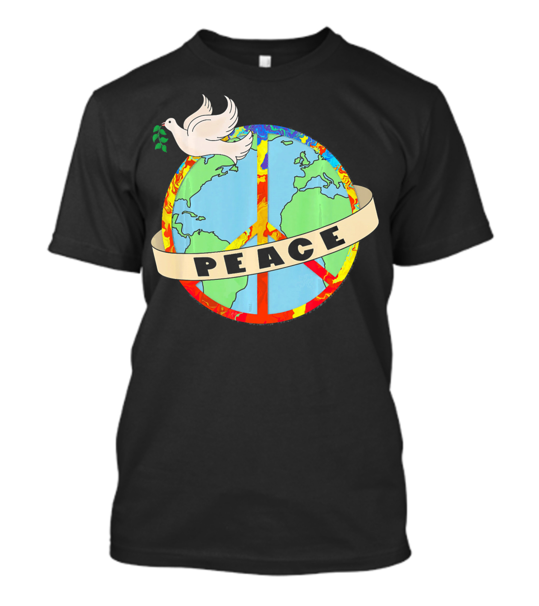 World Peace Dove Earth Peace Sign T-Shirt