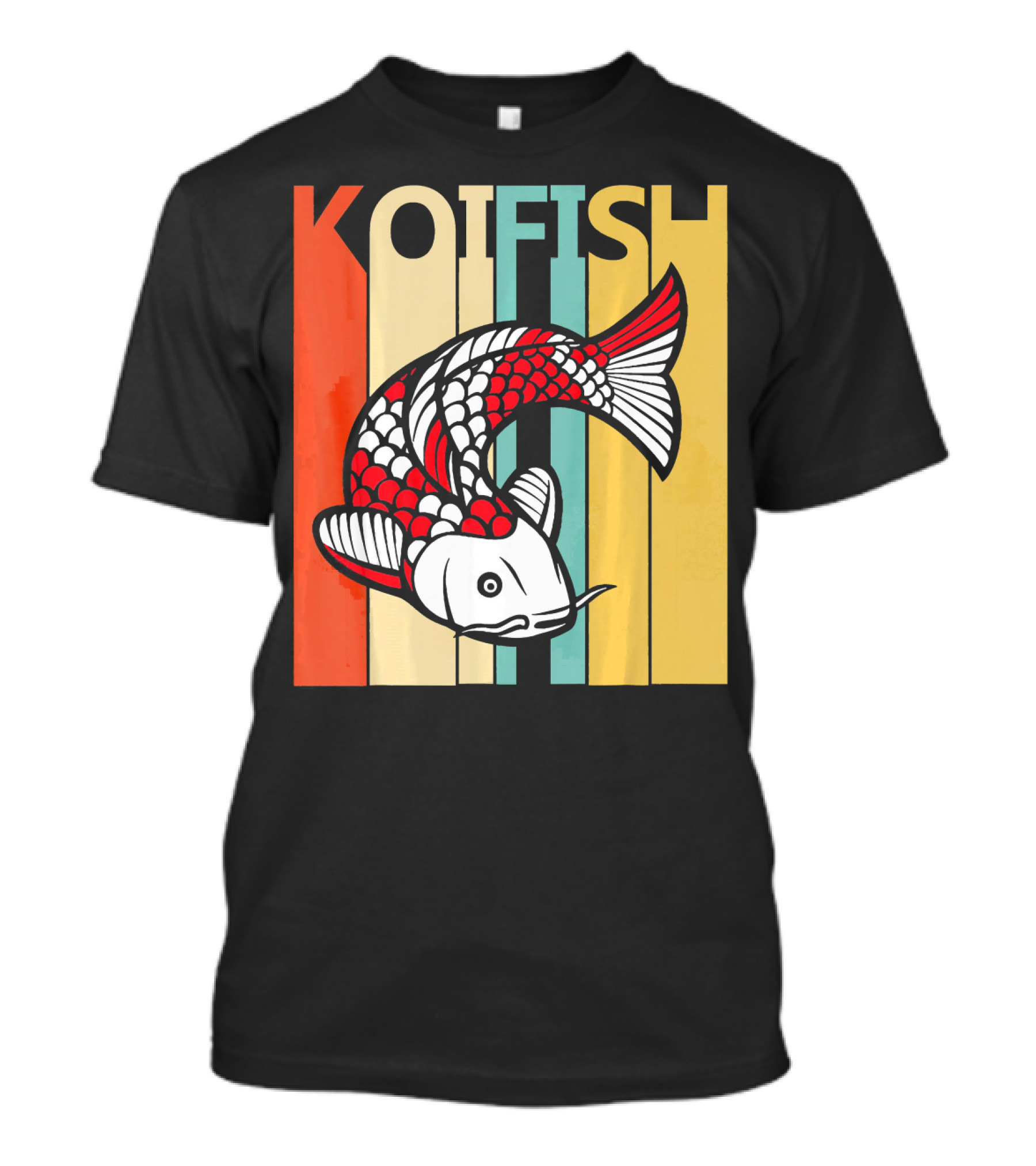 Vintage Koi Fish Retro Stripes T-Shirt