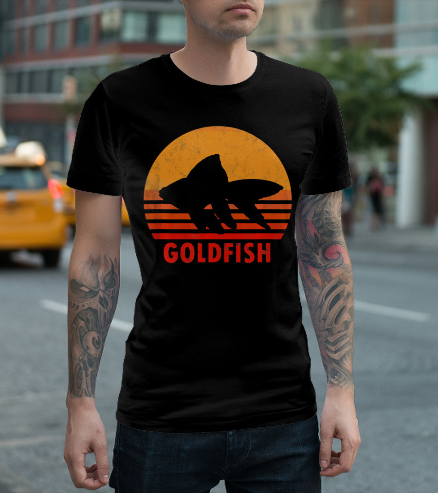 Vintage Goldfish Sunset Silhouette Women Men T-Shirt