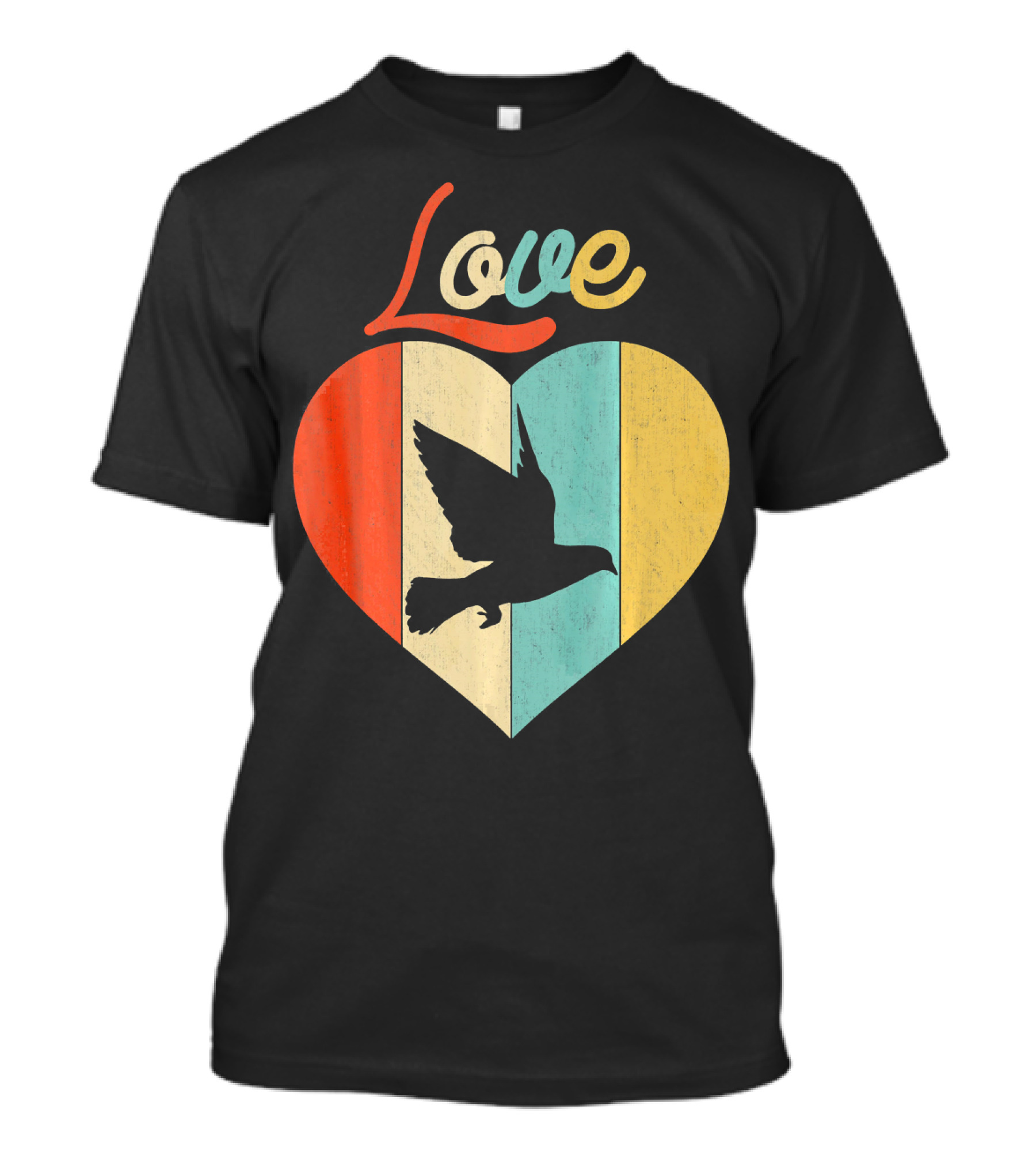 Love Vintage Retro Heart Pigeon T-Shirt