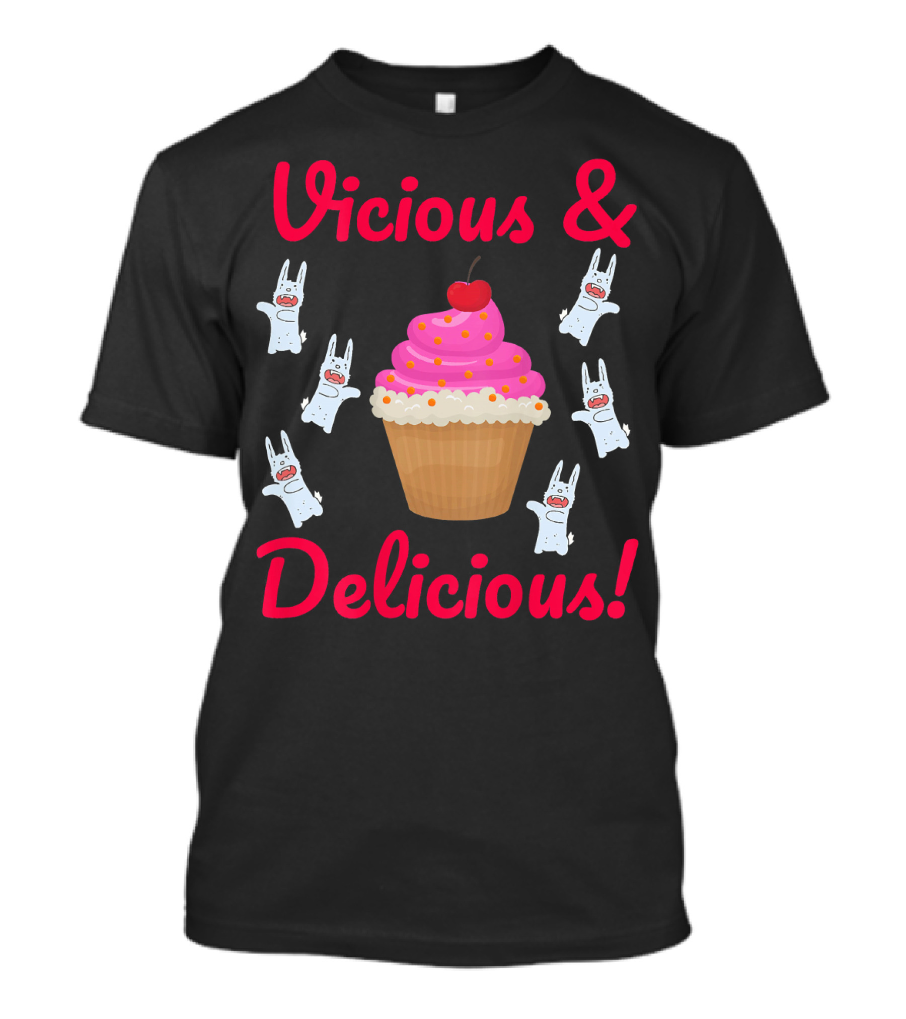 Vicious And Delicious Killer Bunny Cupcake Chaos T-Shirt