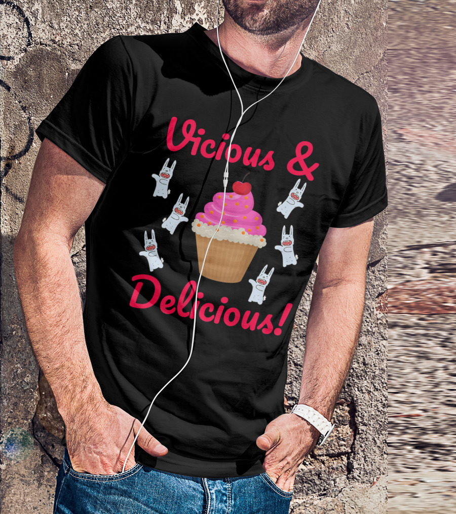 Vicious And Delicious Killer Bunny Cupcake Chaos T-Shirt