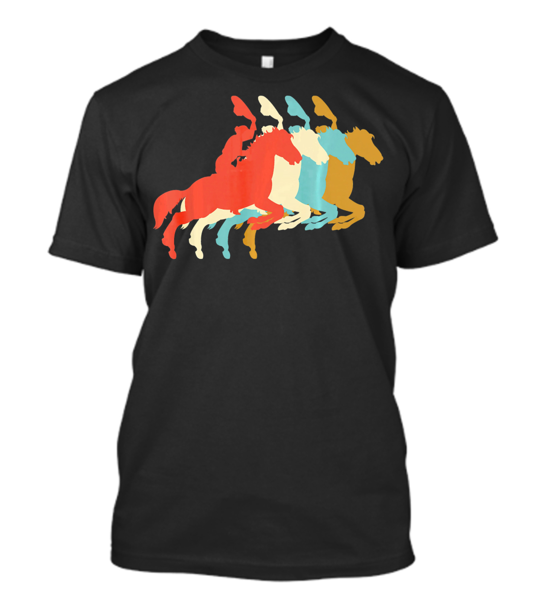 Vintage Love Horse Riding Colorful Equestrian T-Shirt