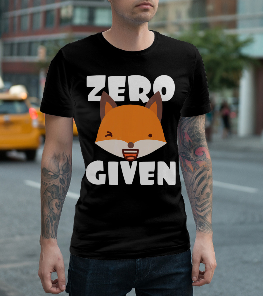 Zero Fox Given Funny Pun Don't Care Fox Face T-Shirt