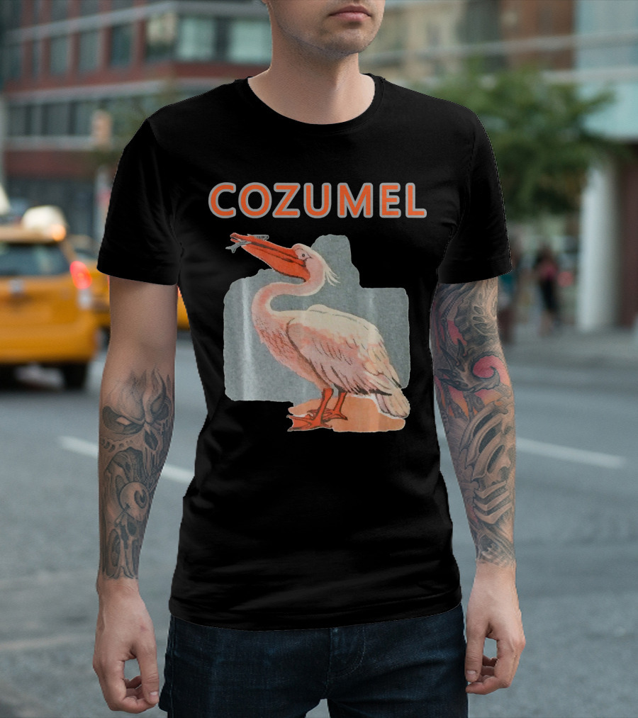 COZUMEL Mexico Pelican with Fish in Beak T-Shirt