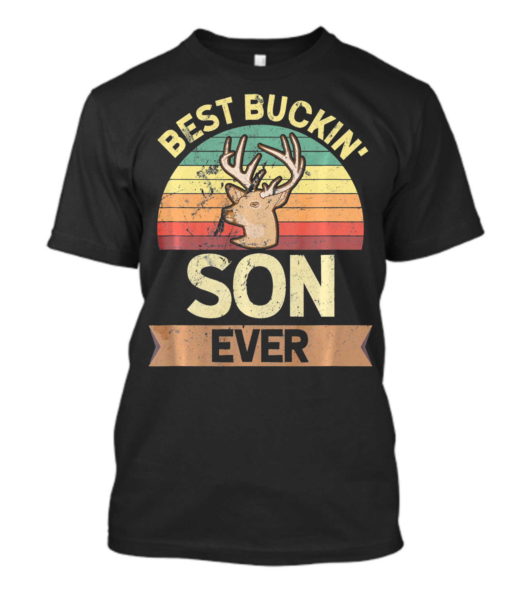 Best Buckin' Son Ever Deer Vintage Retro Sunset T-Shirt