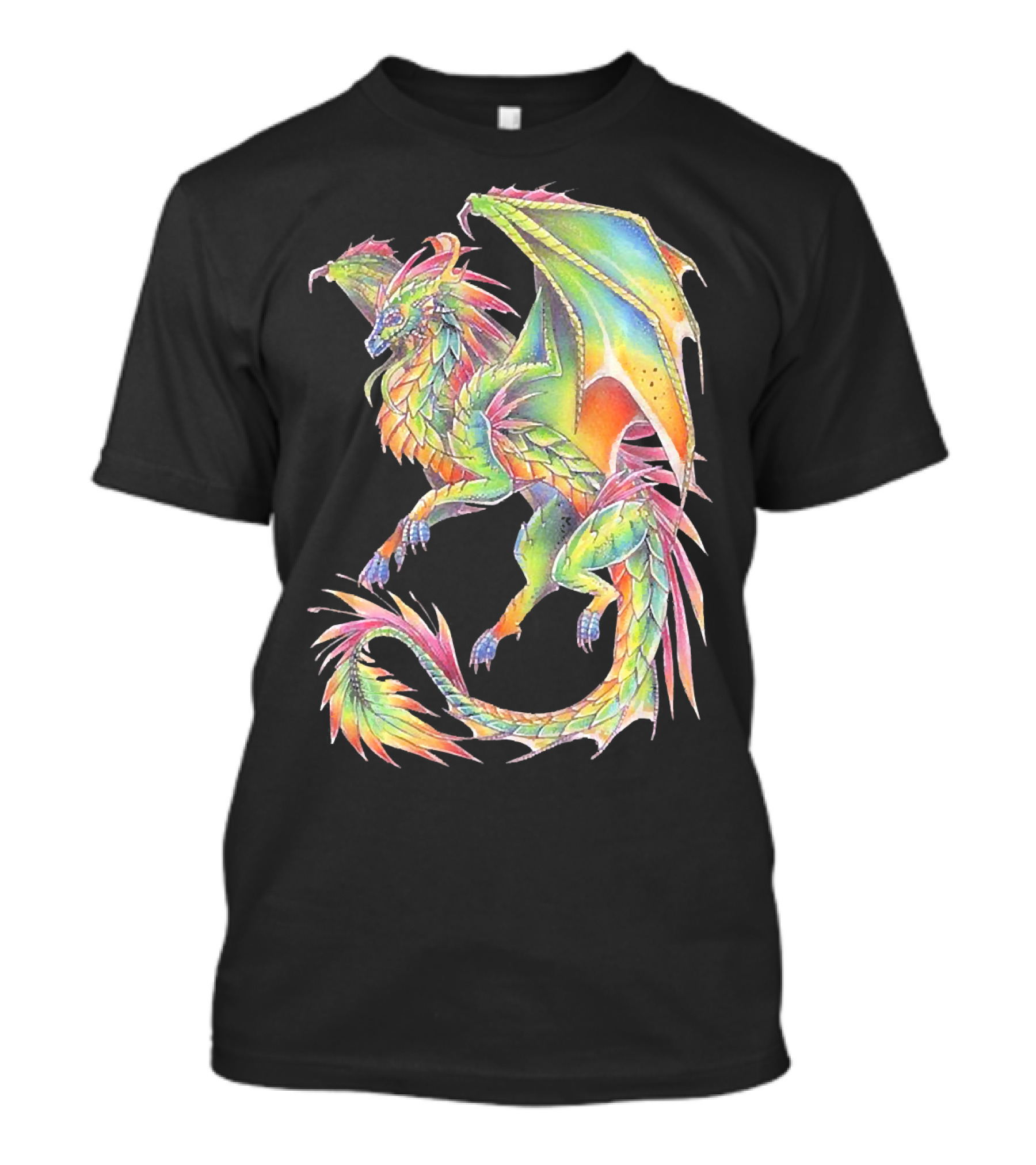 Colorful Dragon Cool Dragon Beautiful Dragon Fantasy Mythical Creature T-Shirt