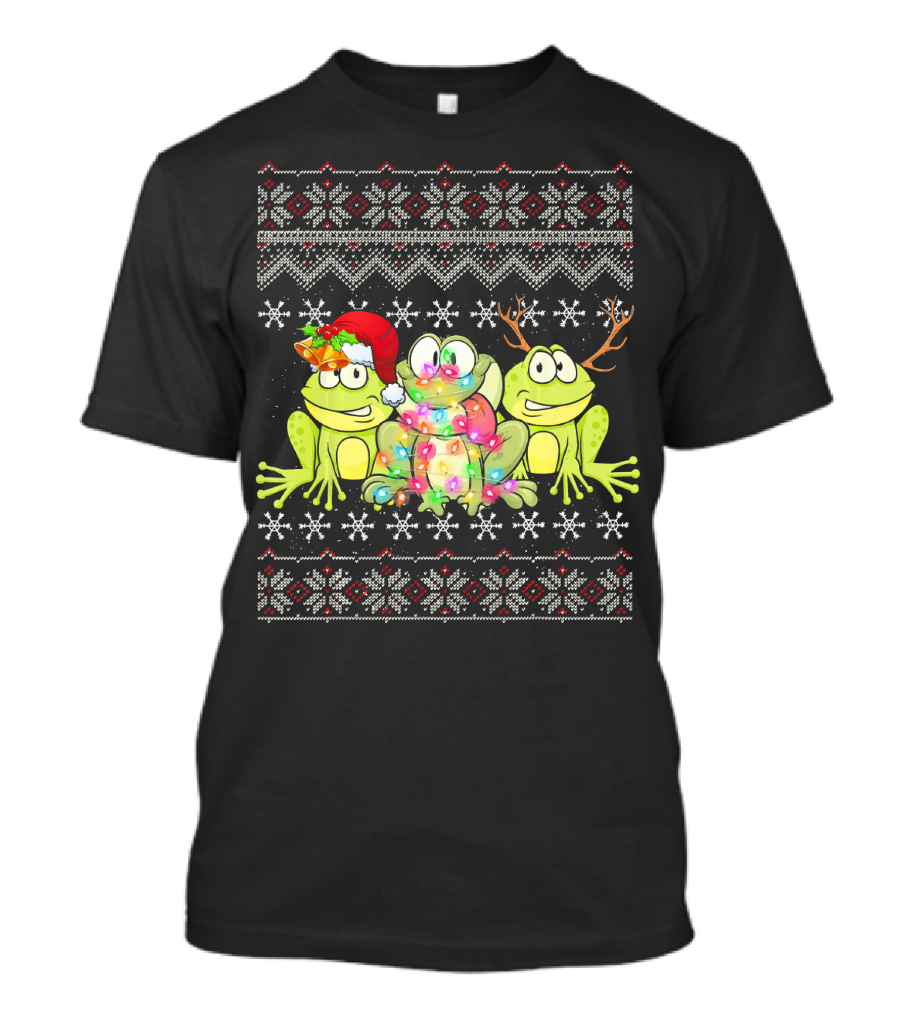 Christmas Cute Three Frog Love Holiday Festive T-Shirt