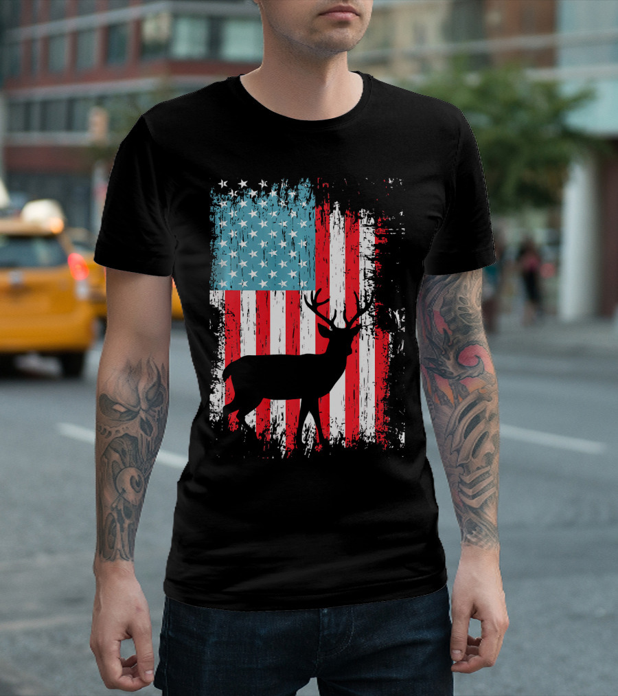 American Flag Buck Silhouette T-Shirt