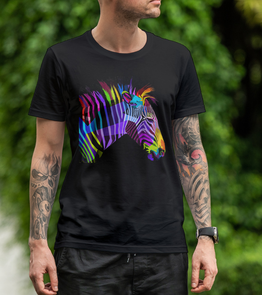 Beautiful Vibrant Rainbow Zebra T-Shirt