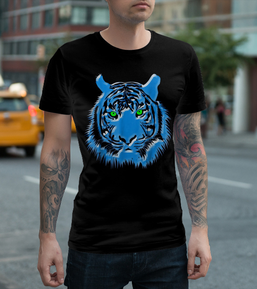 Blue Tiger Neon Eyes T-Shirt
