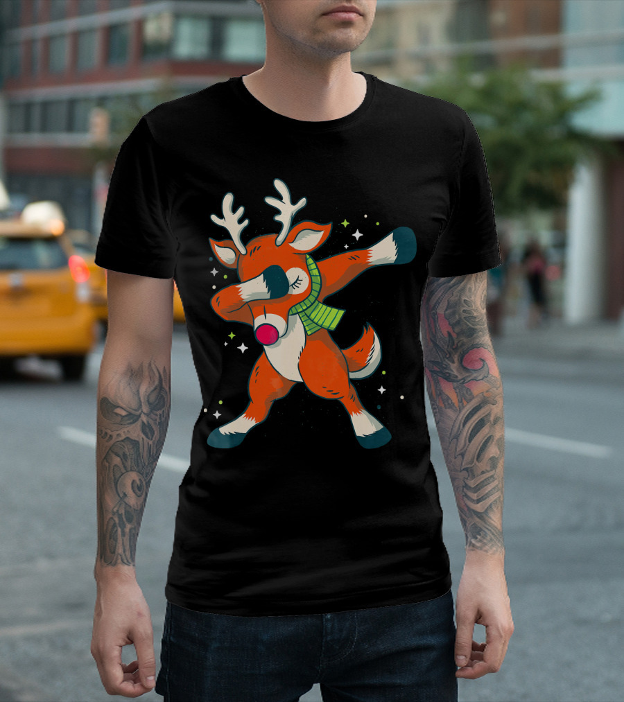 Merry Christmas Dabbing Reindeer Dab Dance T-Shirt