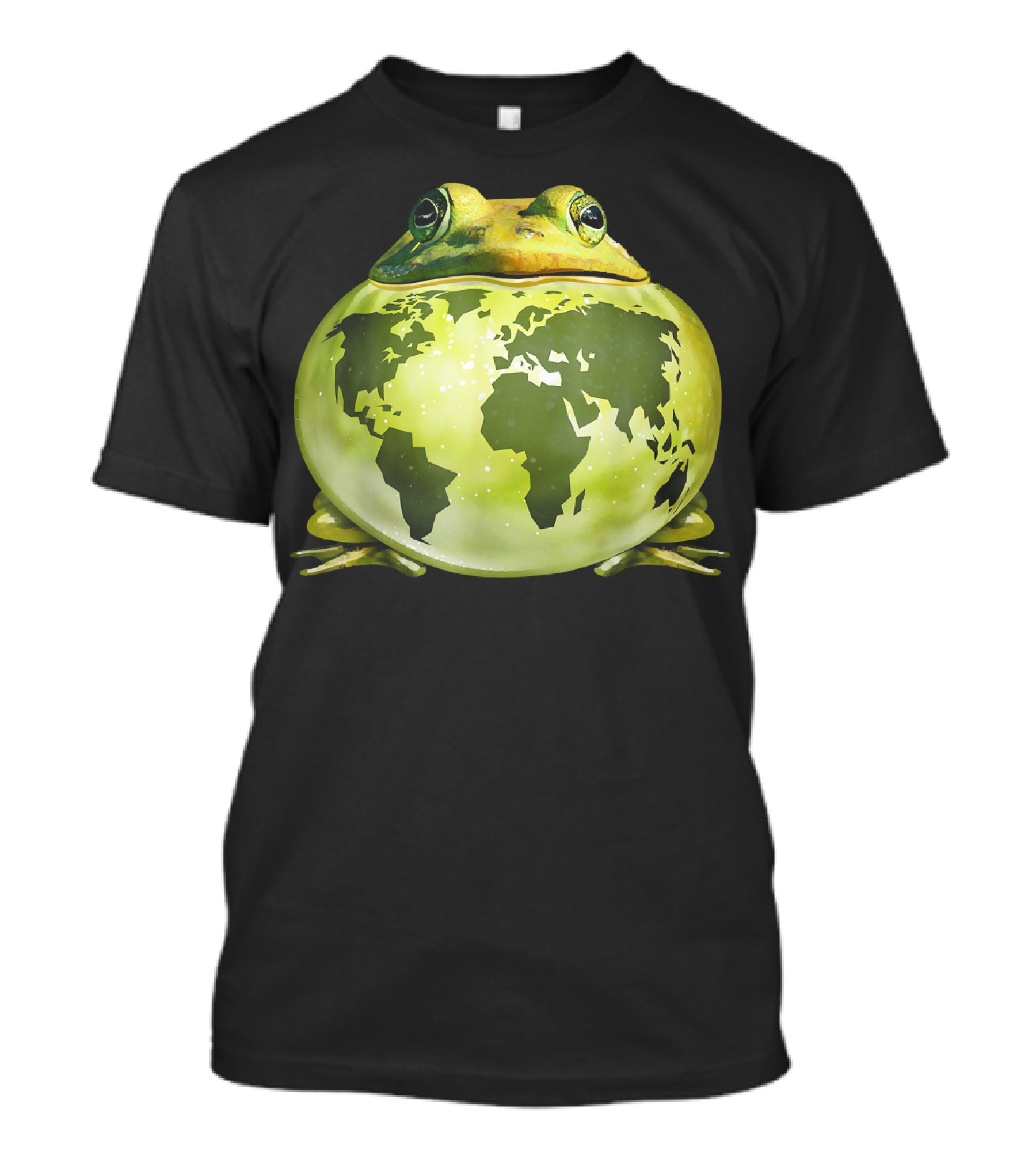 Clean Planet Save The Earth World Map Frog T-Shirt