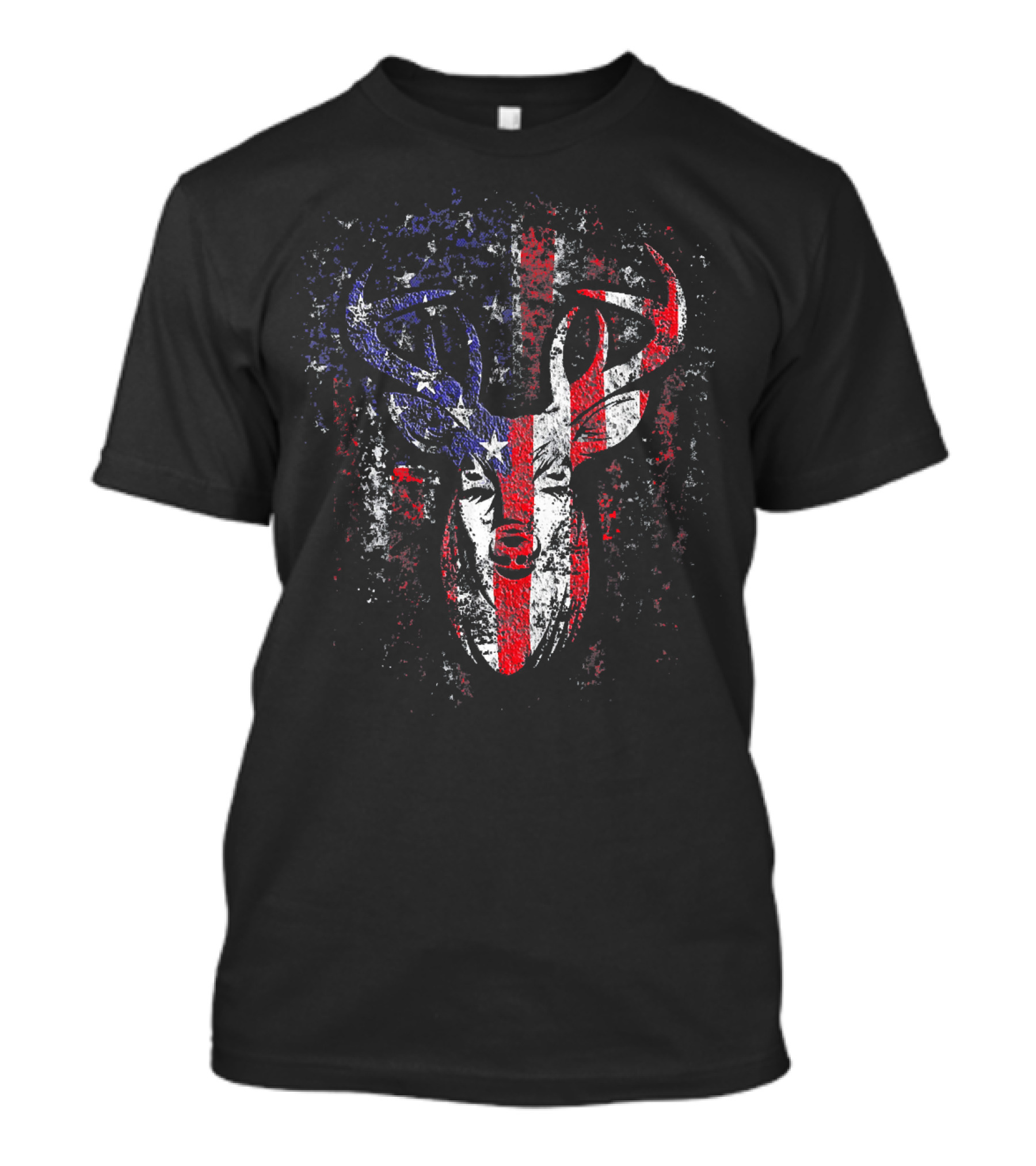American Deer Hunter Patriotic Vintage Flag T-Shirt