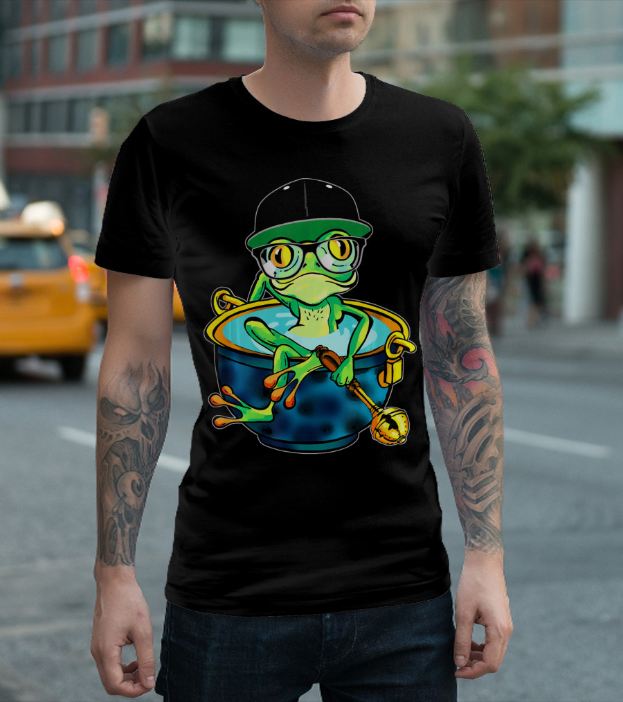 Christian Faith Holy Water Frog Hipster T-Shirt