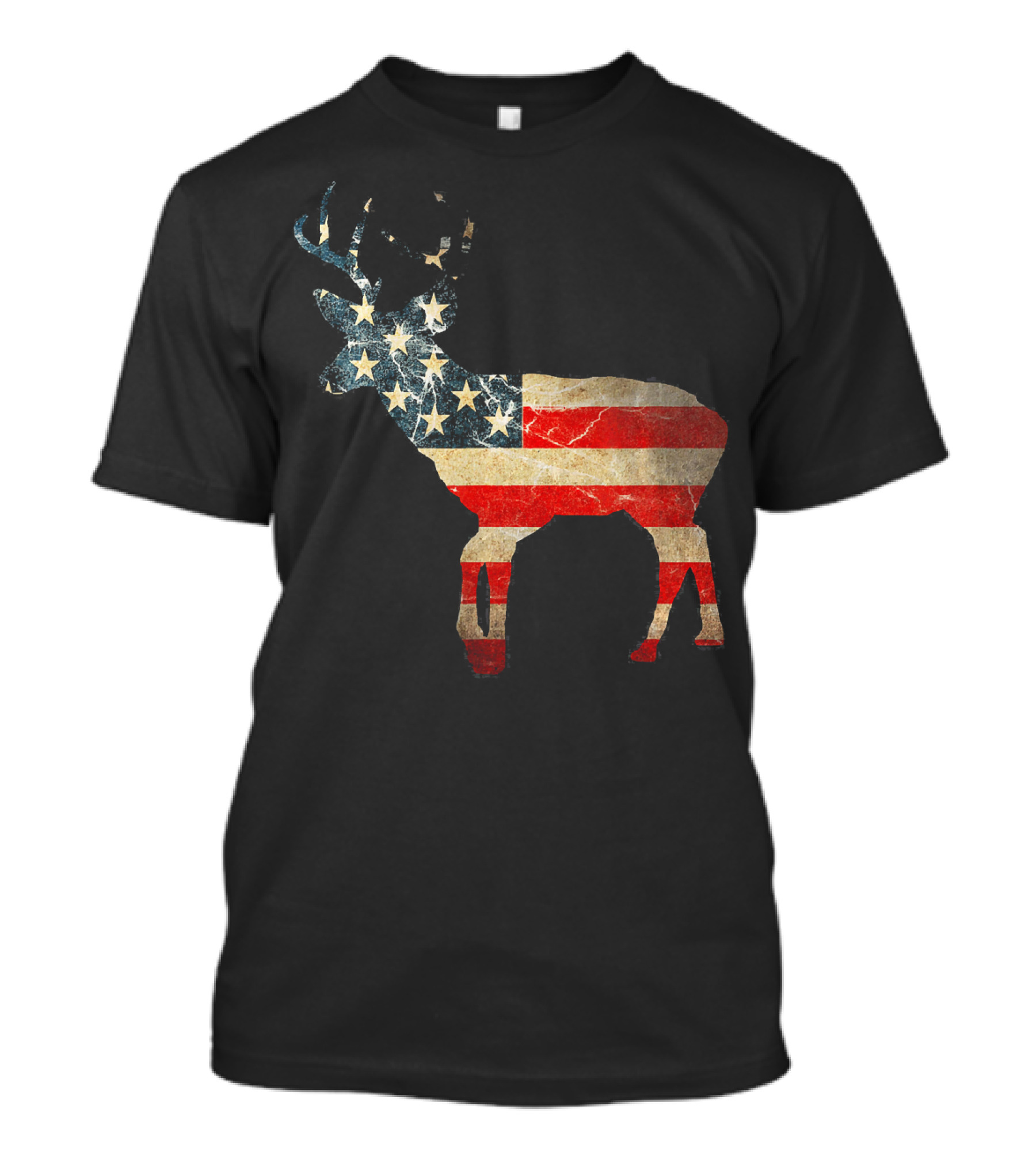 Deer Hunting American Flag Patriot Buck T-Shirt