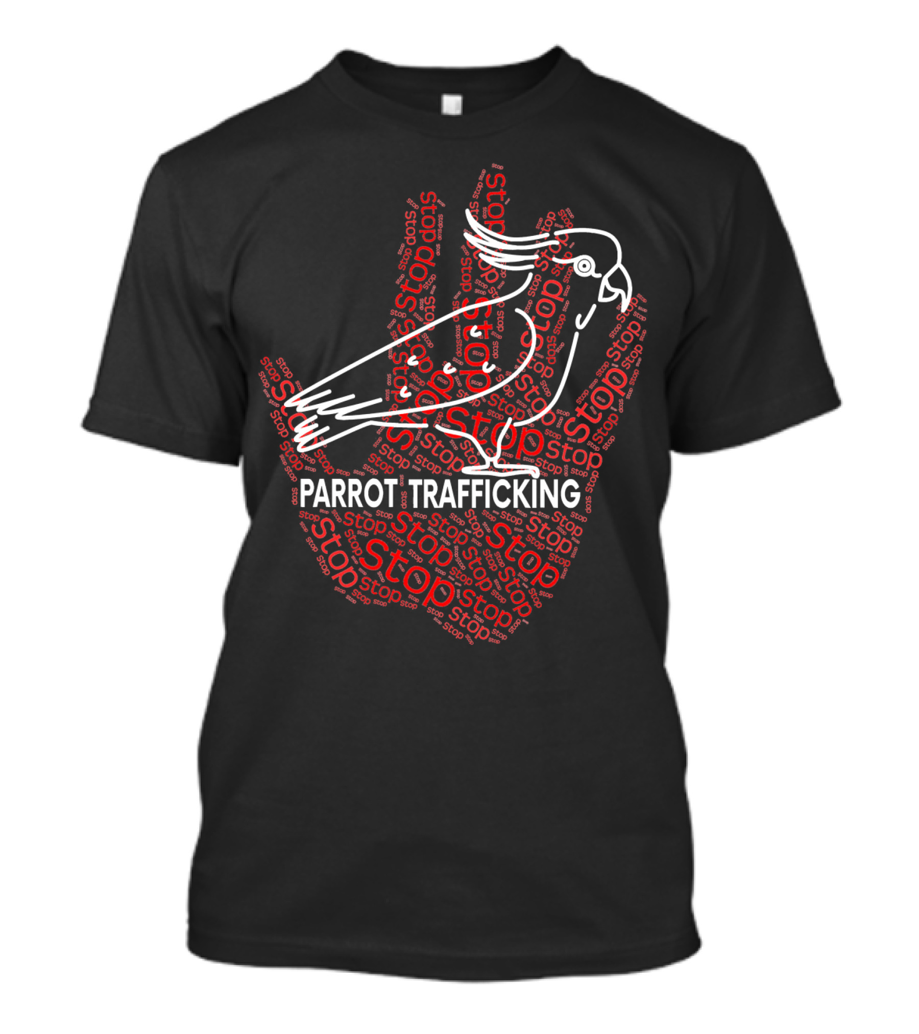 Stop Parrot Trafficking Cockatoo Handprint T-Shirt