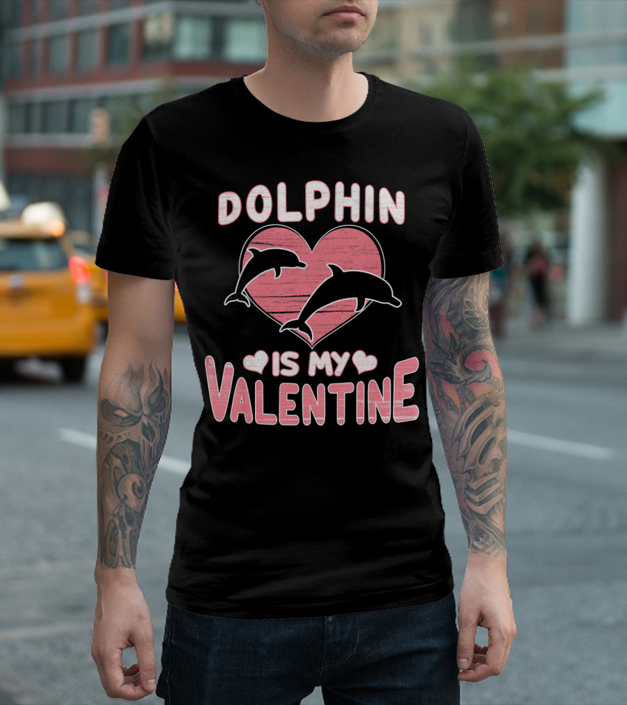 Dolphin Heart Is My Valentine T-Shirt