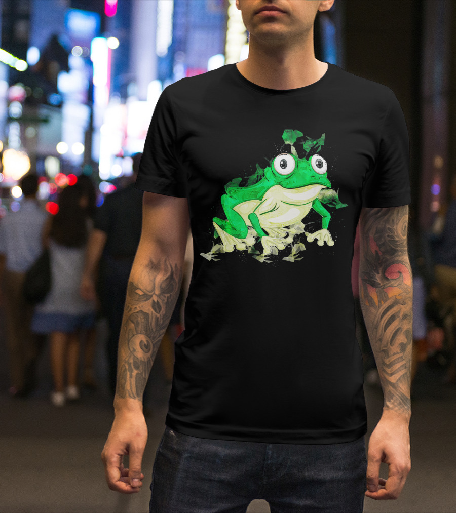 Green Frog Lover Colorful Animal T-Shirt