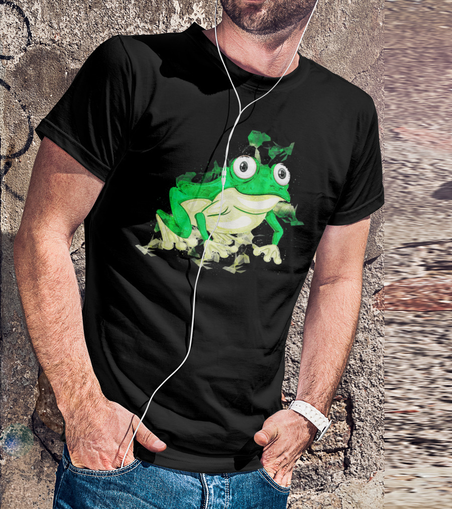 Green Frog Lover Colorful Animal T-Shirt
