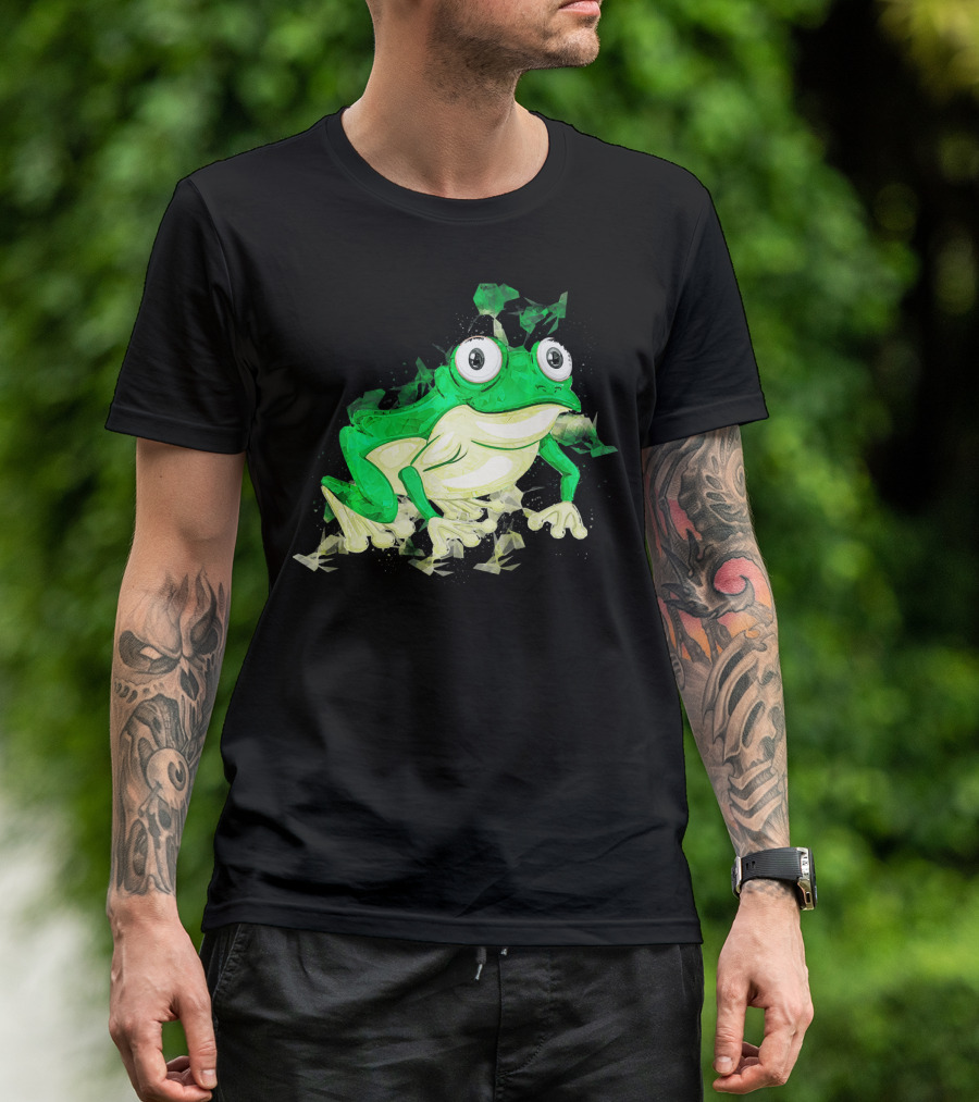 Green Frog Lover Colorful Animal T-Shirt