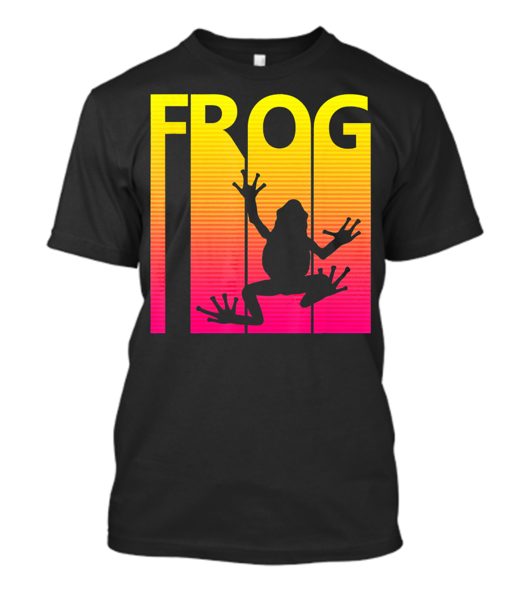 1980s Retro Frog Silhouette Animal Lover T-Shirt