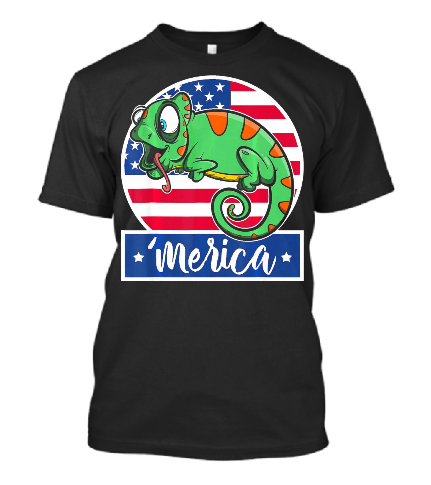 4th Of July Merica Iguana American Flag T-Shirt
