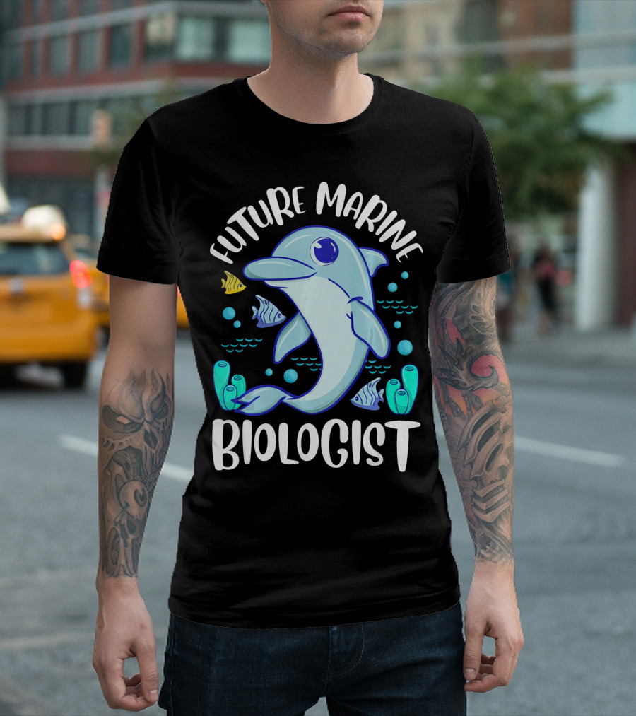 Future Marine Biologist Cute Dolphin Kids T-Shirt