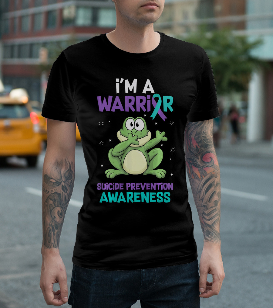 I'm A Warrior Dabbing Frog Suicide Prevention Awareness T-Shirt