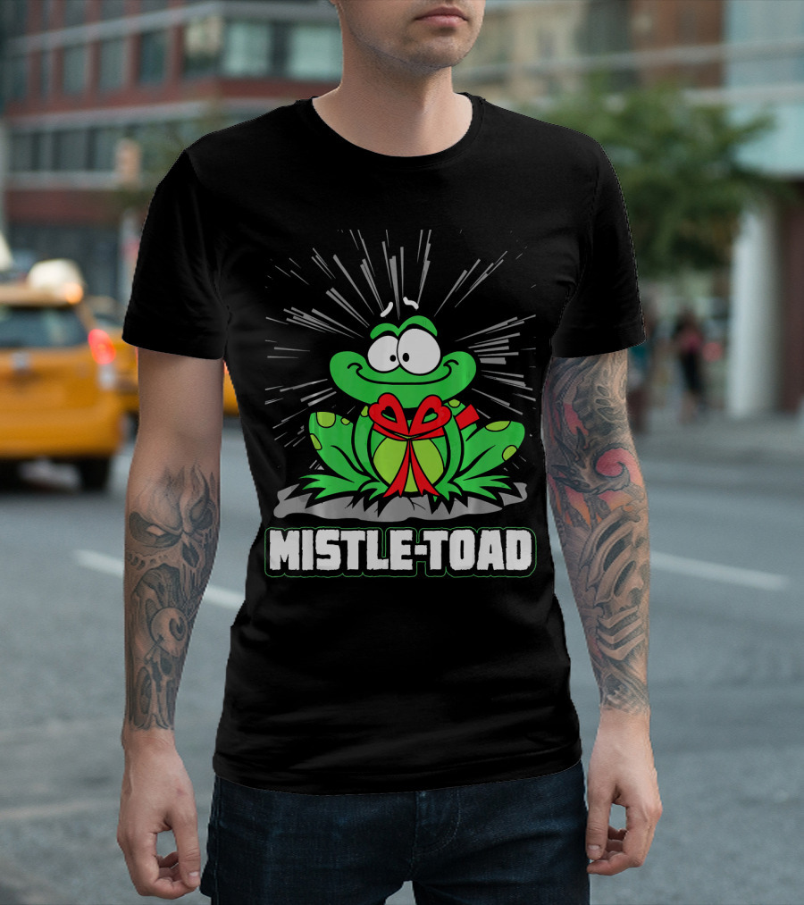 Christmas Mistletoe Mistle-Toad Holiday Frog T-Shirt