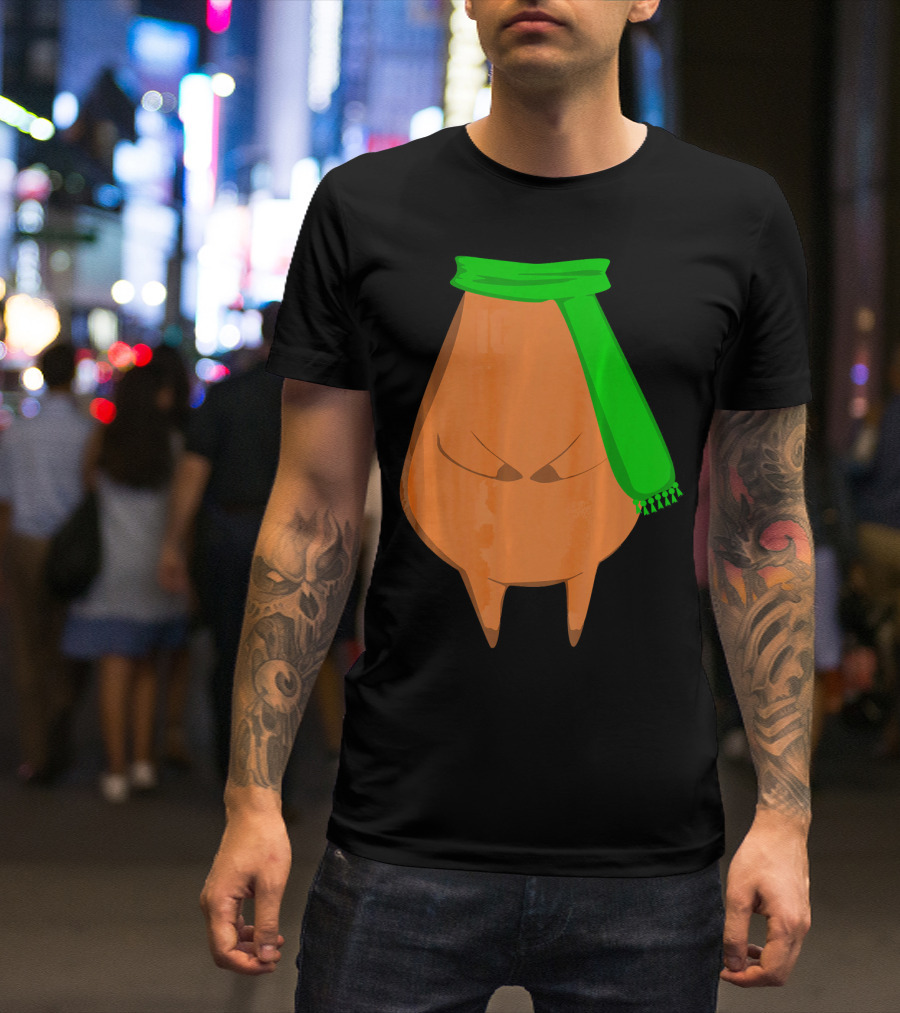 Cute Deer Wrapped In Bright Green Scarf T-Shirt