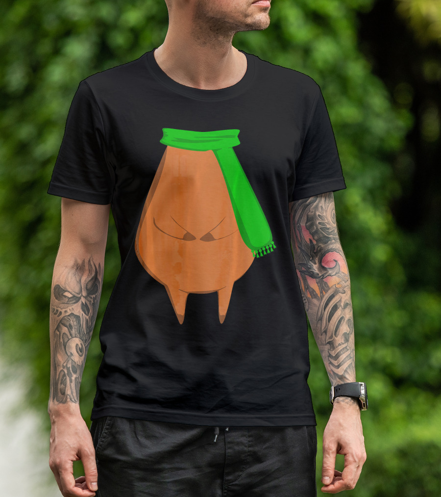 Cute Deer Wrapped In Bright Green Scarf T-Shirt