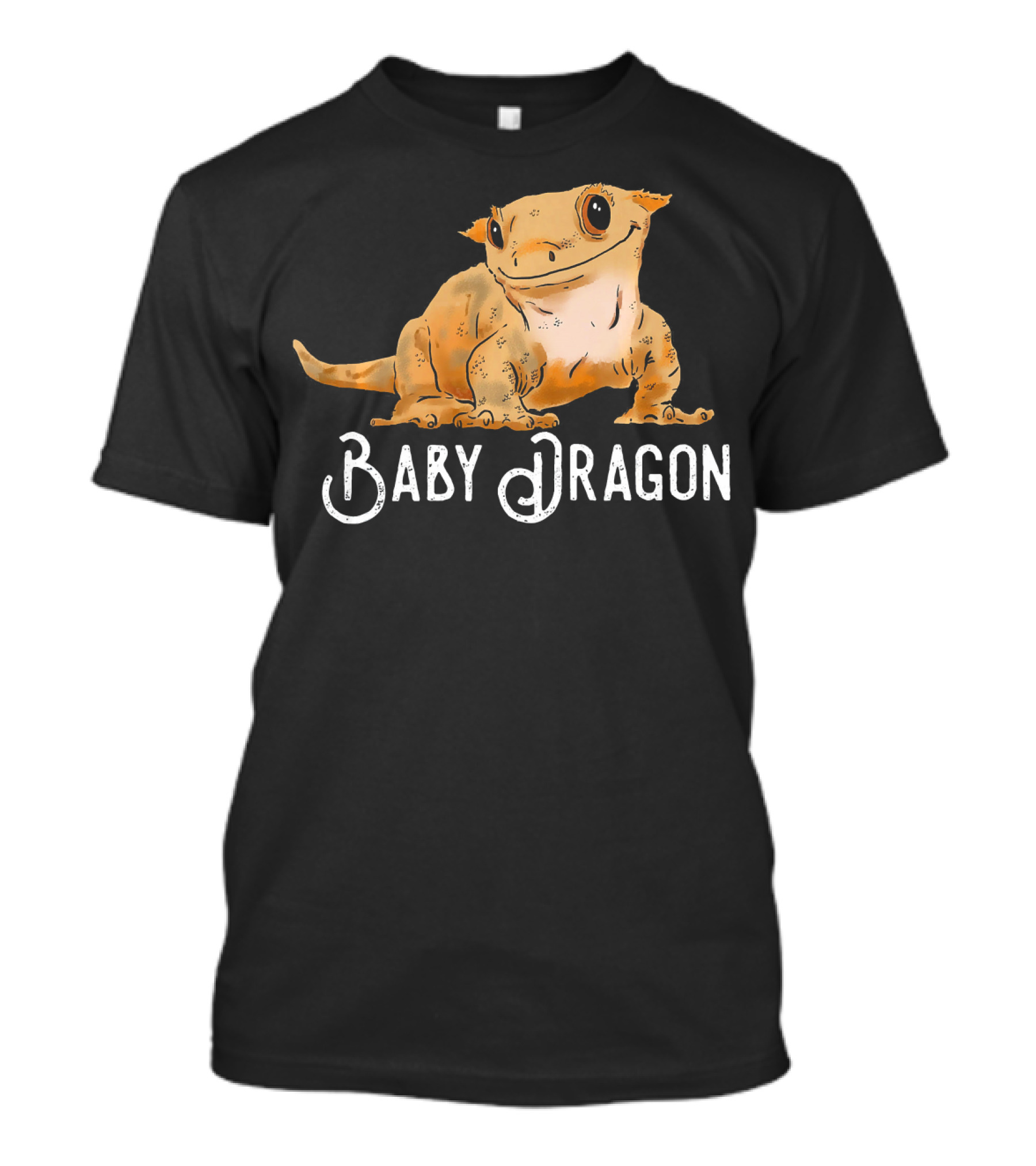 Crested Gecko Crestie Drawing Dr Baby Dragon T-Shirt