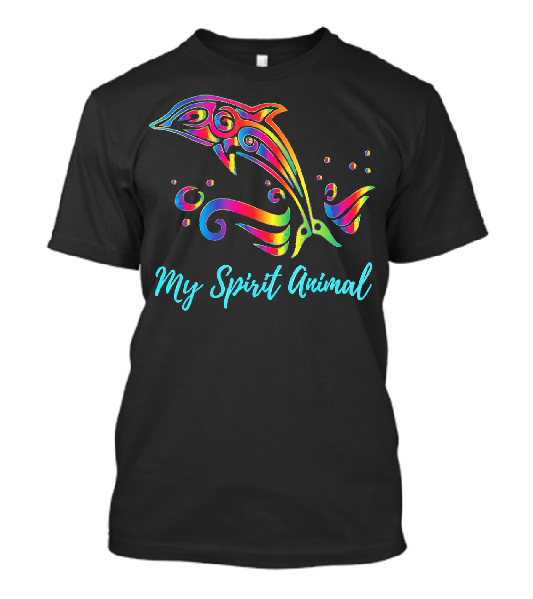Dolphin My Spirit Animal Rainbow T-Shirt