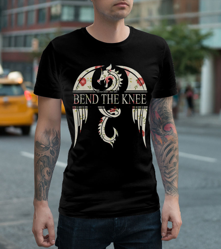 Bend The Knee Floral Dragon Emblem T-Shirt