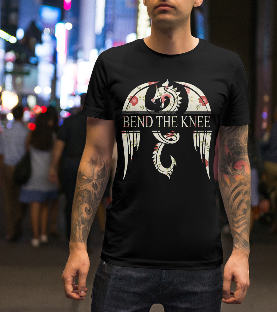 Bend The Knee Floral Dragon Emblem T-Shirt