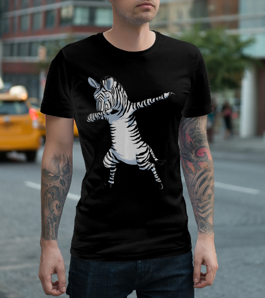 Dabbing Zebra Dab Zebra Dabbing Zoo Them Striped Dance T-Shirt