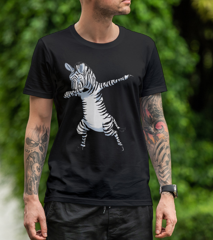 Dabbing Zebra Dab Zebra Dabbing Zoo Them Striped Dance T-Shirt