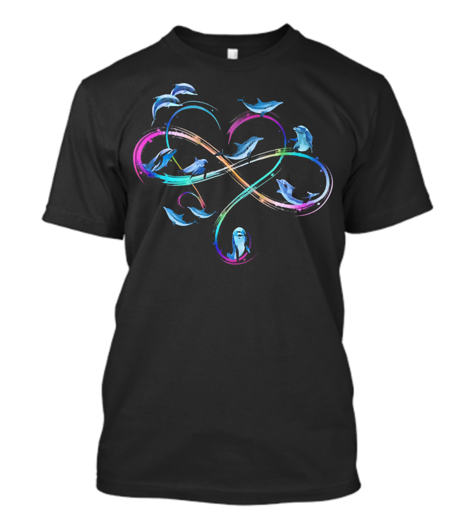 Dolphin Colorful Infinity Symbol With Dolphins T-Shirt