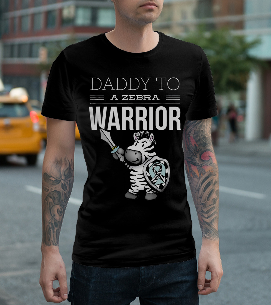 Daddy To A Zebra Warrior Ehlers Danlos Awareness Support T-Shirt