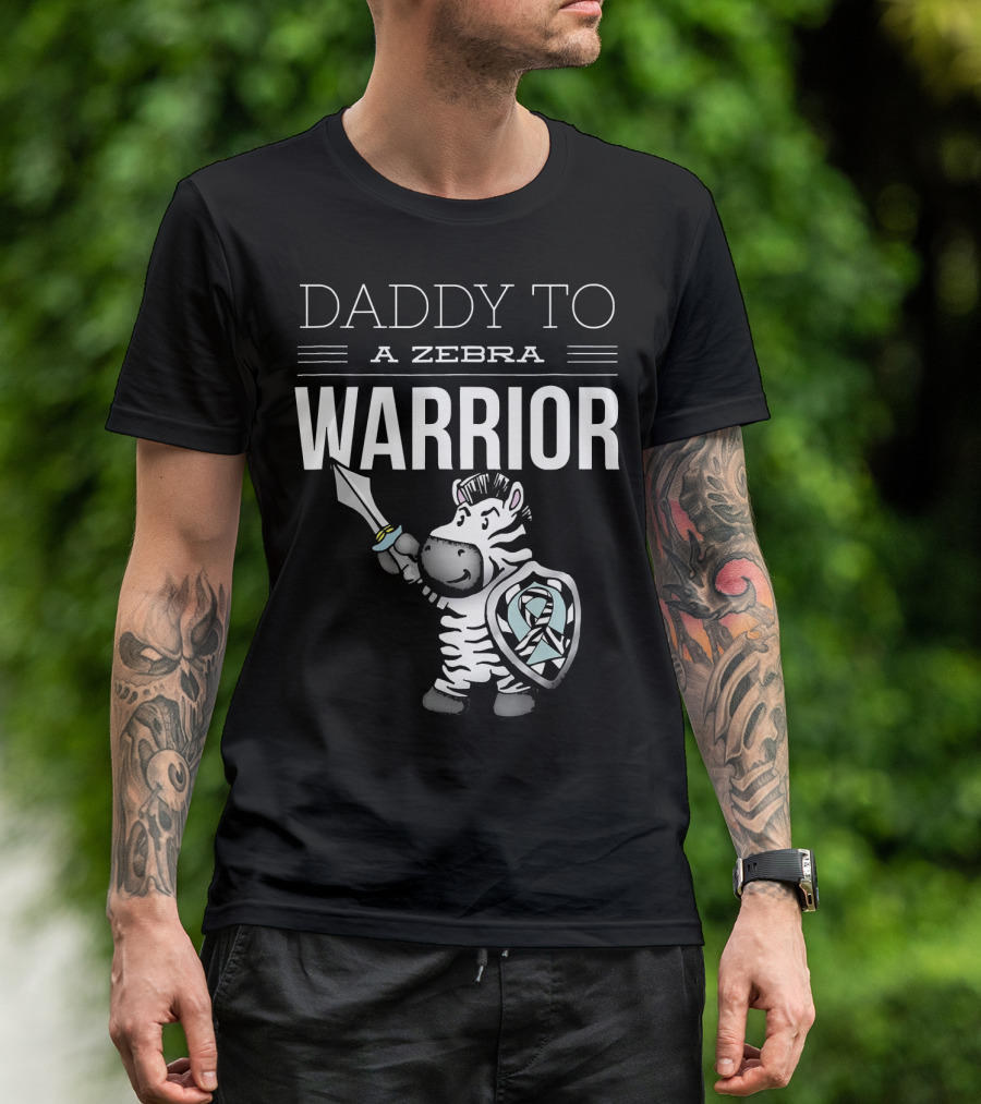 Daddy To A Zebra Warrior Ehlers Danlos Awareness Support T-Shirt