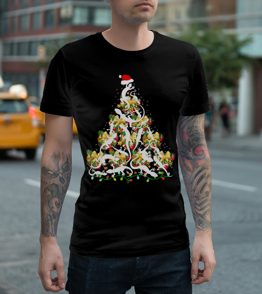 Leopard Gecko Christmas Tree Ornament Holiday T-Shirt