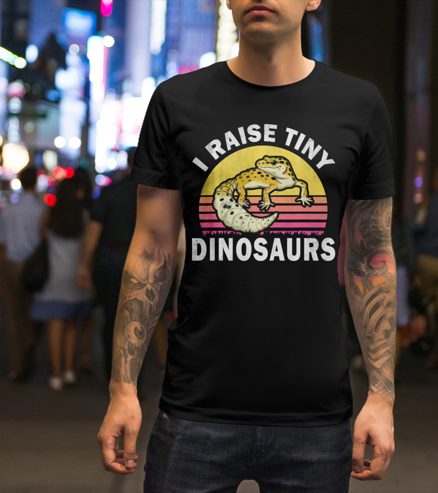 I Raise Tiny Dinosaurs Retro Leopard Gecko T-Shirt