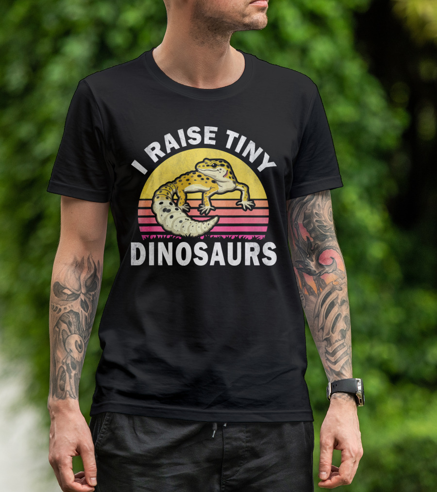 I Raise Tiny Dinosaurs Retro Leopard Gecko T-Shirt