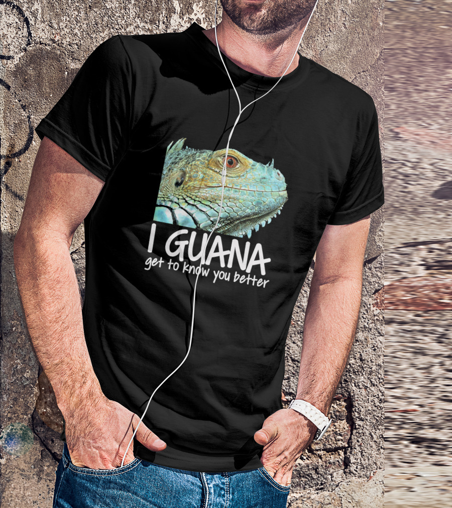 Iguana Get To Know You Better Iguana Head Close-Up T-Shirt